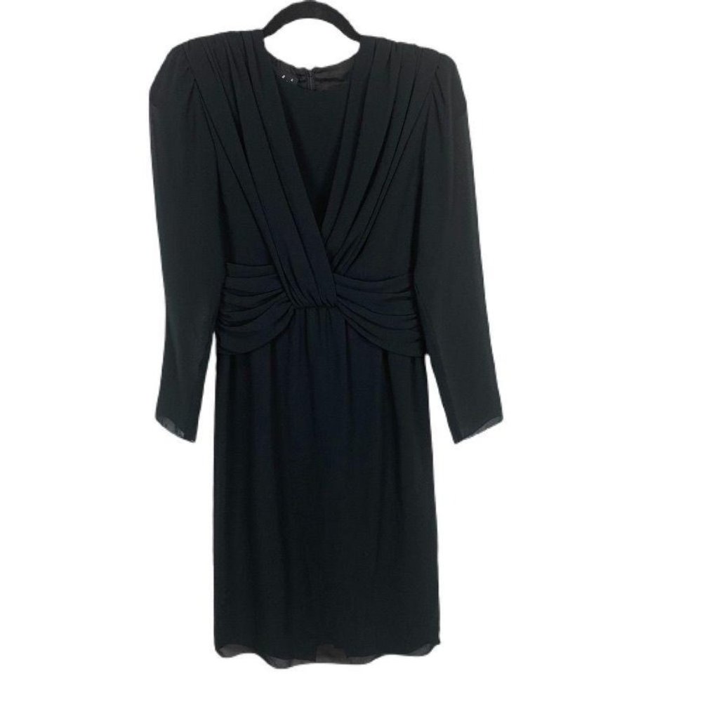 Ursula‎ of Switzerland Draped Black Dress Vintage